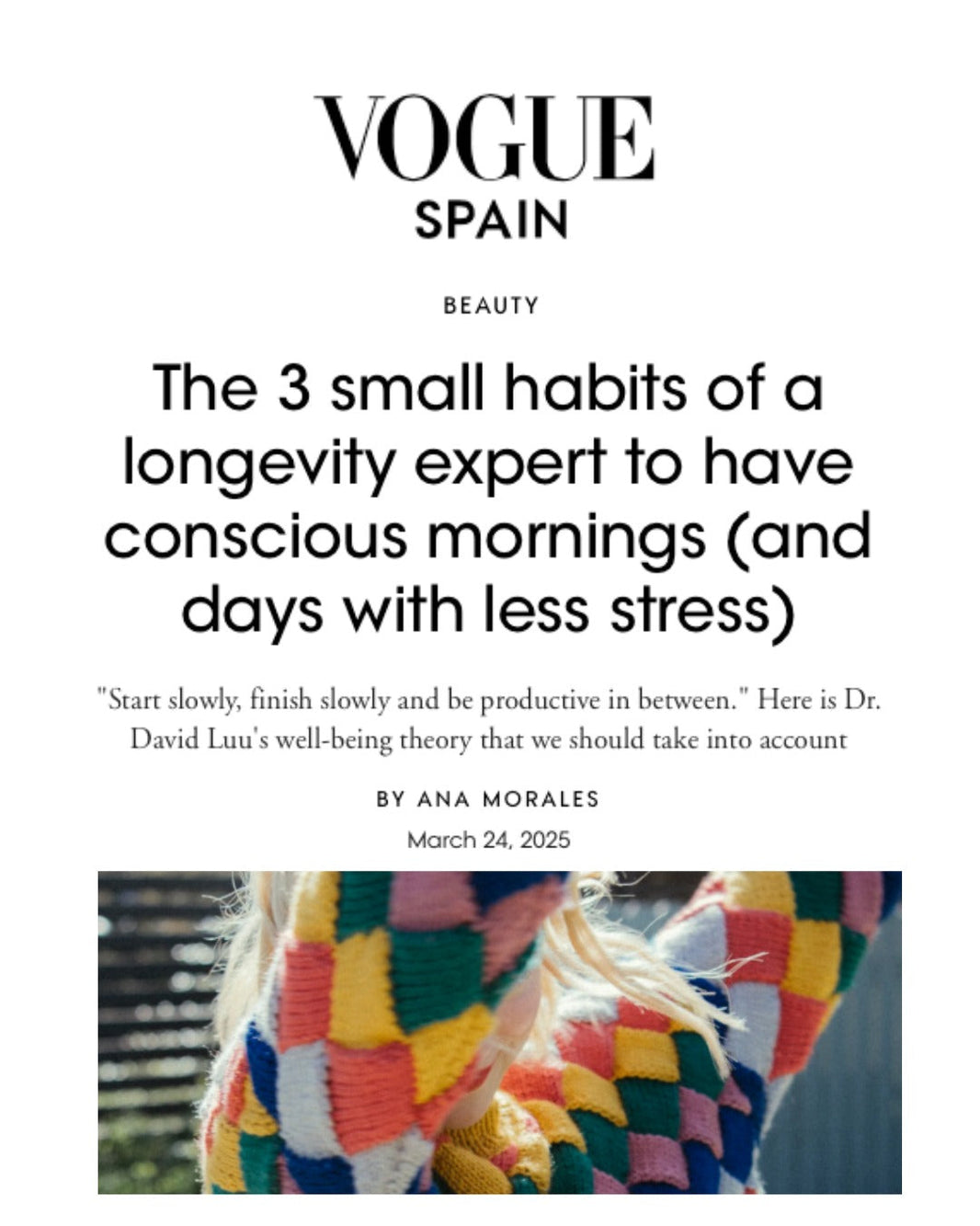 Dr. David Luu featured in Vogue Spain